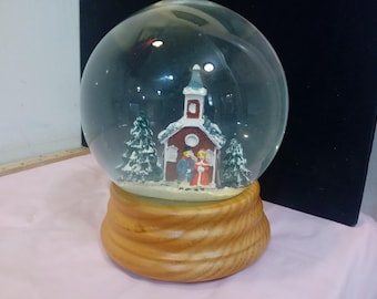 Vintage Musical Snow Globes, Various Musical Snow Globes, Chapel, Snowman's, Easter Bunny, or Girl with a Lamb, 1990's