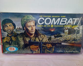 Vintage Board Game, Combat Infantry Game by Ideal, Based on the Television Show, 1963#