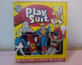 Vintage Costume Play Suit, Ben Cooper Play Suit for Superman in Box or Star Trek Costume No Box, 1970's#