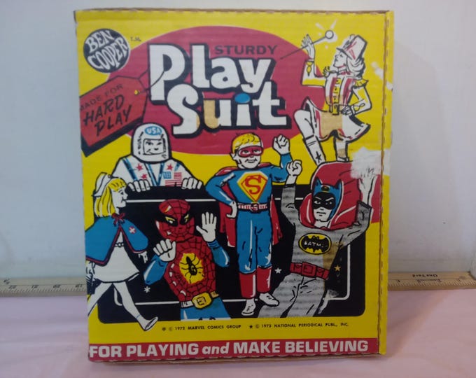 Vintage Costume Play Suit, Ben Cooper Play Suit for Superman in Box or Star Trek Costume No Box, 1970's#