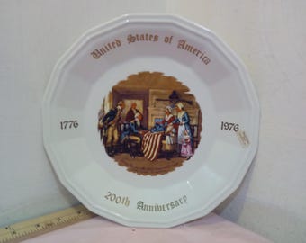 Vintage Collector Plates, United States Anniversary Plate, Boston America's Birthplace, or Town of Rehoboth Mass. 325th Anniversary Plate