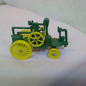Vintage Small Plastic and Metal Toy Tractors, John Deere Tractors thru the Years, Various Small John Deere Tractors