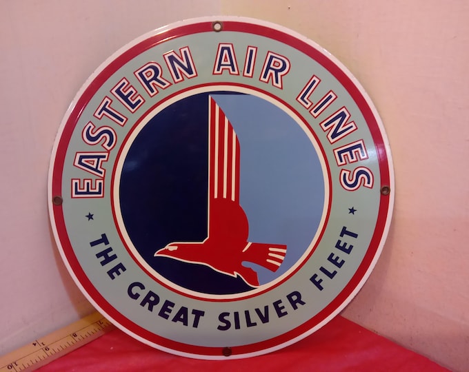 Vintage Metal Sign, Eastern Air Lines "The Great Silver Fleet Sign", Reproduction Metal Sign
