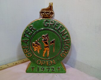 Vintage Golf Decanters, Greater Greensboro Open Liquor Decanters or Bing Crosby Decanter, 1970's#