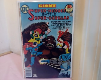 Vintage DC Comic Books, DC Giant "Super-Heroes Battle Super-Gorillas #1, 1970's