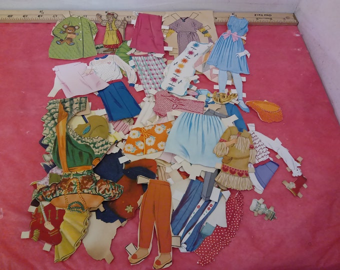 Vintage Paper Doll Outfits, Various Paper Doll Outfits, 1960's