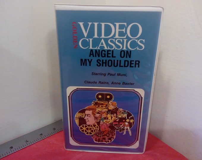 Vintage VHS Movie Tape, Angel on My Shoulder, Claude Rains, 1985~