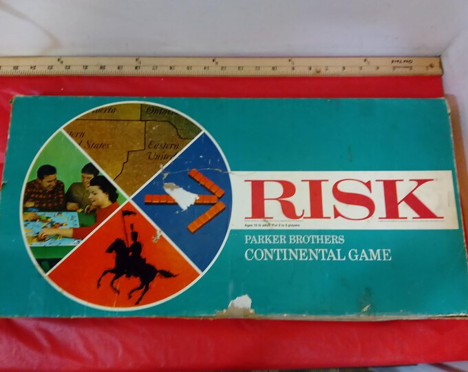 Vintage Board Game, Risk by Parker Brothers, World Battle Game, 1968