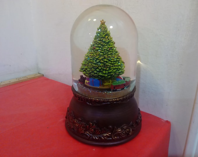 Collectible Musical Christmas Snow Globe, Christmas Tree with Train plays Jingle Bells, Made by Roman, Sold by Dillards, 2011