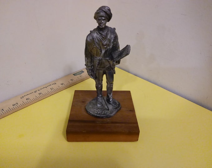 Vintage Ricker Pewter Figurine, Scholar with Phamplet, 1989