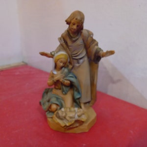 Vintage Fontanini Figur, religiöse Figur, Jospeh, Maria und Jesuskind, Krippenartikel, 1960er Jahre