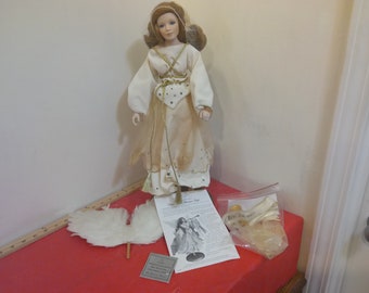 Vintage Porcelain Doll, The Danbury Mint "Celeste, The Millennium Angel", 2000