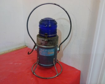 Vintage Star Flasher Transistorized Warning Light Blue, Model 215-T by Star Headlight Lantern Co.