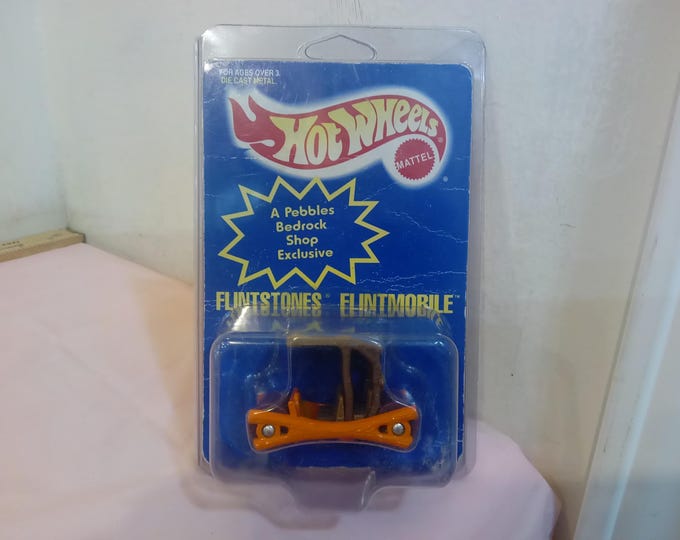 Vintage Die-Cast Toy Car, Hot Wheels Die-Cast Car "The Flintstones Flintmobile", 1994