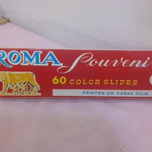 Vintage Photo Slides, Souvenir Photo Slides of Rome and the Vatican, 60 Slides on Kodak Film with Original Packaging