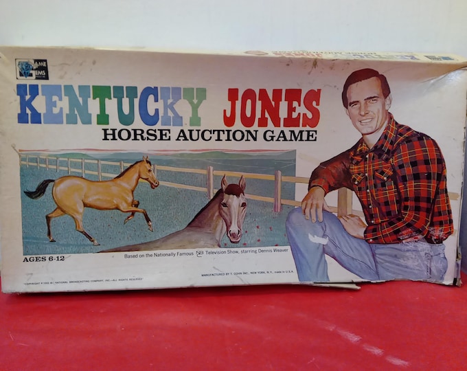Vintage Board Game, Kentucky Jones Horse Auction Game by Game Gems from Television Show Starring Dennis Weaver, 1965