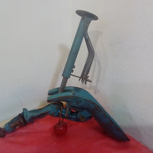 Vintage Cherry Pitter, Metal Double Cherry Pitter, &quot;Home Cherry Stoner&quot;, Patented 1917 Made in St. Louis, 1910&#39;s