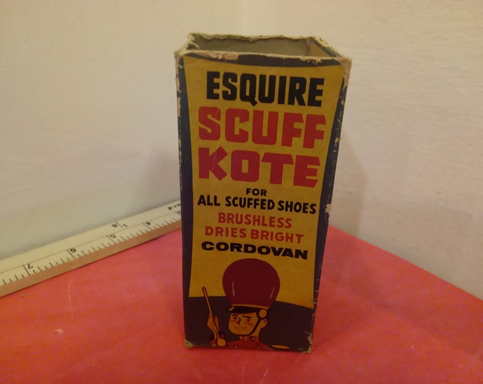 Vintage Scuff Kote Shoe Polish, Cordovan, Made by Esquire, 1940's#