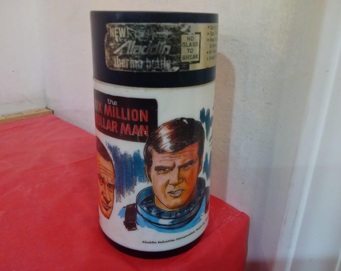 Vintage Thermos, Six Million Dollar Man, Aladdin Thermos, 1974