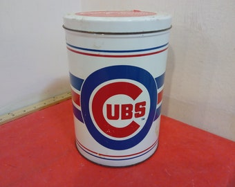 Vintage Salted Peanut Can, Chicago Cubs Salted Peanuts in Shell Tin Can 35oz (2 lbs 3oz)#