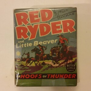 Vintage Big Little Book, Red Ryder & Little Beaver Hoofs of Thunder or Red Ryder and Circus Luck by Fred Harman, 1930's