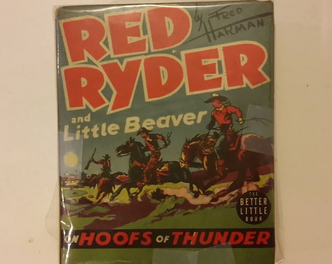 Vintage Big Little Book, Red Ryder & Little Beaver Hoofs of Thunder or Red Ryder and Circus Luck by Fred Harman, 1930's