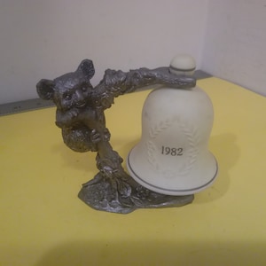 Vintage Michael Ricker Pewter Figurine, &quot;Bear up Tree&quot;, 1983