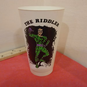 Vintage 7-11 Slurpee Plastic Cup, DC Comic Super Heroes and Villains&#39;, &quot;The Riddler&quot;, 1973#