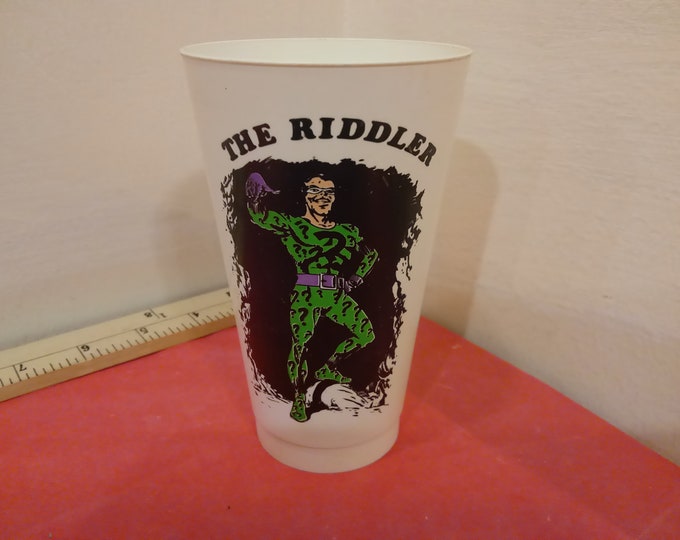 Vintage 7-11 Slurpee Plastic Cup, DC Comic Super Heroes and Villains', "The Riddler", 1973#