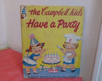 Vintage Children's Books, A Rand McNally Elf Books and Wonder Book, Pony Express, The Campbell's Kids, and A Trip to the Moon#