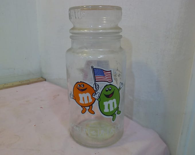 Vintage Glasses/Glass Containers, Olympic M&M's Jar, Mickey Mouse Kids Glass, AAU USA Convention 1977, Madison College Mug 1951, and Others#