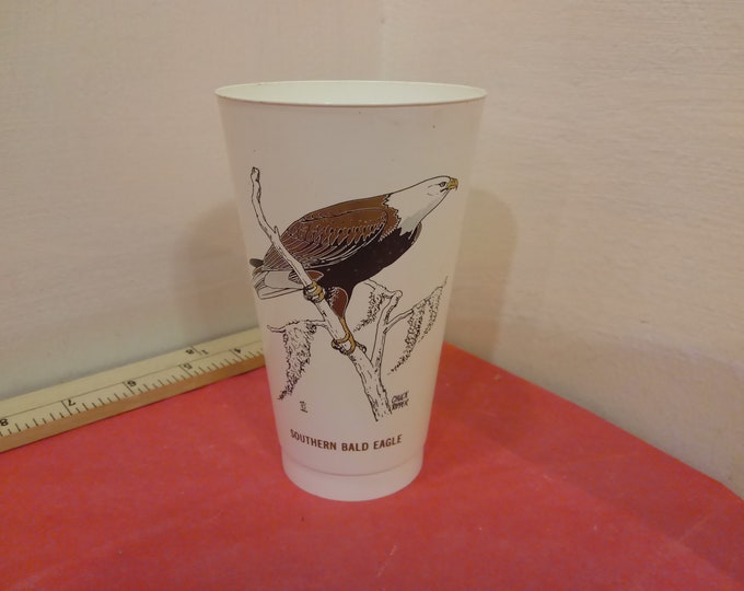 Vintage 7-11 Slurpee Plastic Cup, Southern Bald Eagle, Save a Living Thing Campaign, 1974#