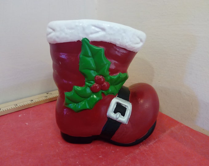 Vintage Ceramic Planter, Santa Boot Planter