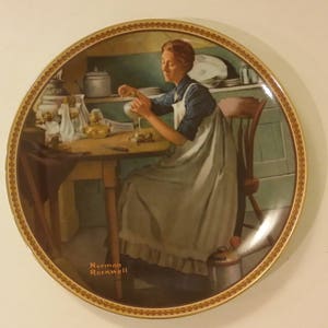 Collectible Knowles plaat &quot;werken in de keuken&quot; Norman Rockwell, 1983