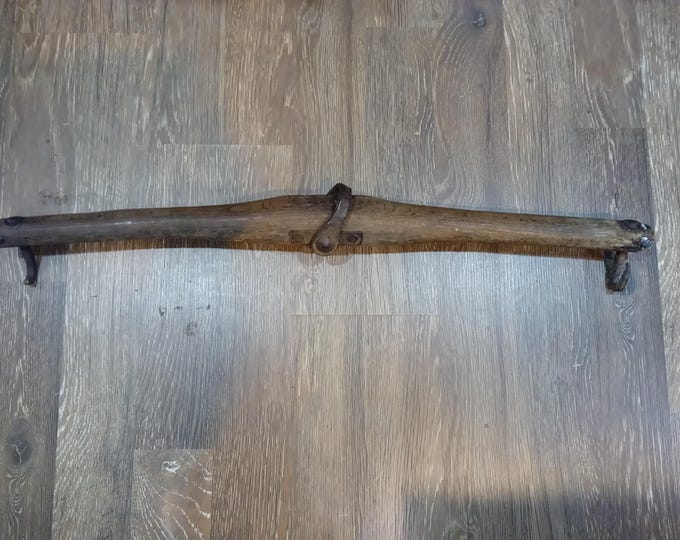 Vintage Wooden Yoke Cross Piece to Hold Harnesses, Horse Plowing Equipment, Mule Hanes#