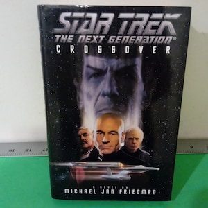 Vintage Star Trek Next Generation Hardcover Book, Crossover by Michael Jan Friedman, 1995