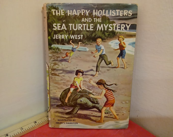Vintage Hardcover Book, "The Happy Hollisters and the Sea Turtle Mystery" by Jerry West, Publish by Doubleday & Company, 1964