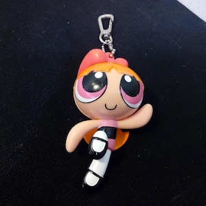 Vintage Action Figures, Cartoon Network Powder Puff Girl Action Figures, Rubber Stamps, Key Chain Holders, and Other Items, 2000"s