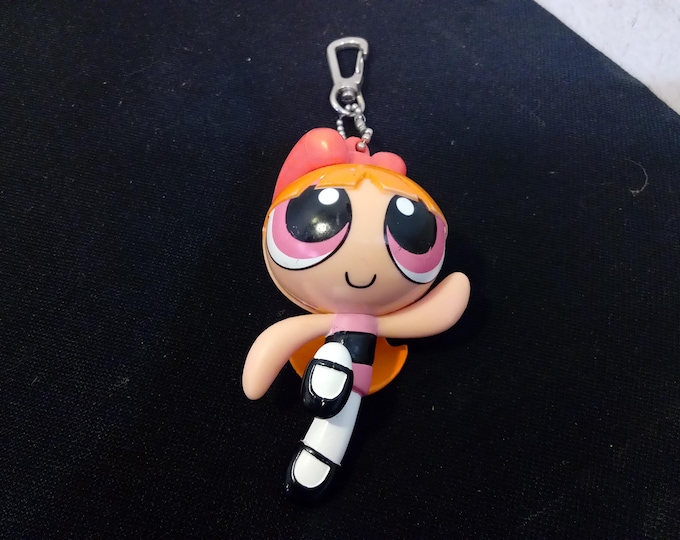 Vintage Action Figures, Cartoon Network Powder Puff Girl Action Figures, Rubber Stamps, Key Chain Holders, and Other Items, 2000"s