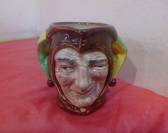 Vintage Creamer Figurine, Royal Doulton Toby Creamer, Jester Medium, 1950's