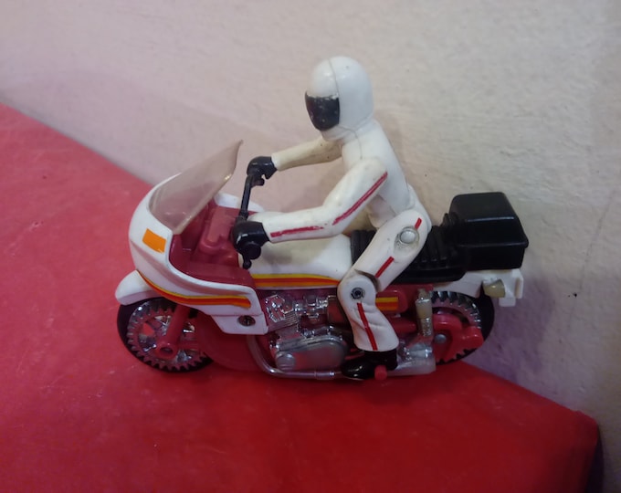 Vintage Toy Motorcycle, LJN Rough Riders 2X2 Motorcycle with Windshield and Hot Shoe Rider, 1982