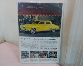 Vintage Car Advertising Sheets, Studebaker Car Advertisements Sheets, 1940's/50's