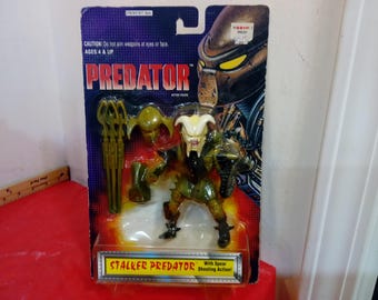 Vintage Action Figure, Stalker Predator with Spear Shooting Action by Kenner, 1996