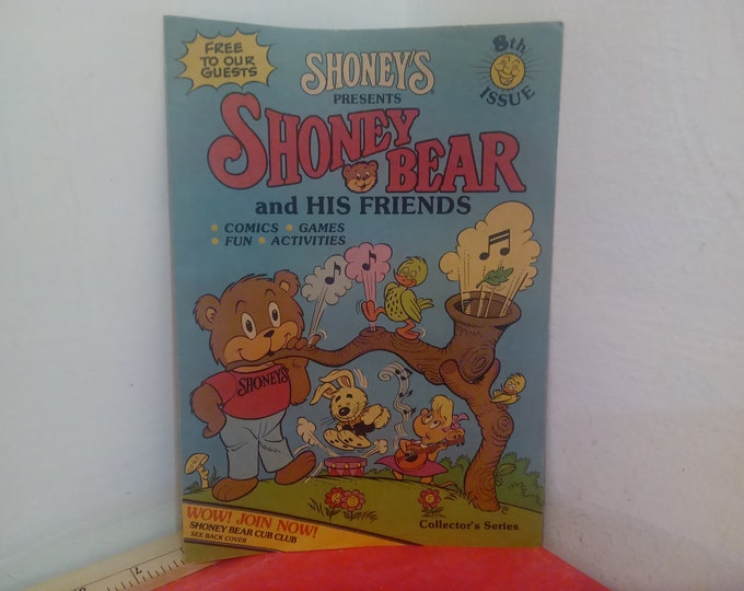 Vintage Restaurant Activity Books, Shoney's Shoney Bear and Christmas Special, and McDonald Land Fun Times, 1980's