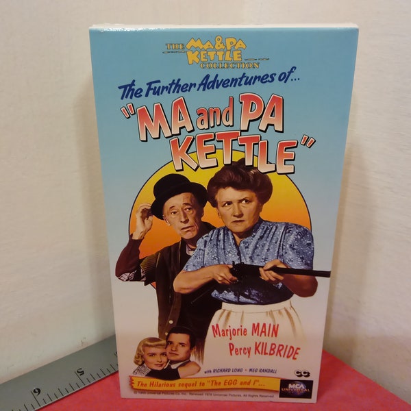 Vintage VHS Movie Tape, The Further Adventures of "Ma and Pa Kettle", Richard Long, 1994~