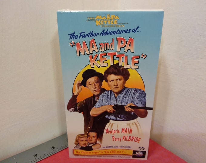 Vintage VHS Movie Tape, The Further Adventures of "Ma and Pa Kettle", Richard Long, 1994~