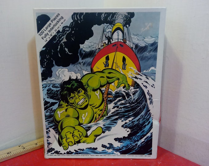 Vintage Jigsaw Puzzle, The Incredible Hulk 100 Piece Jigsaw Puzzle by Whitman, 1979