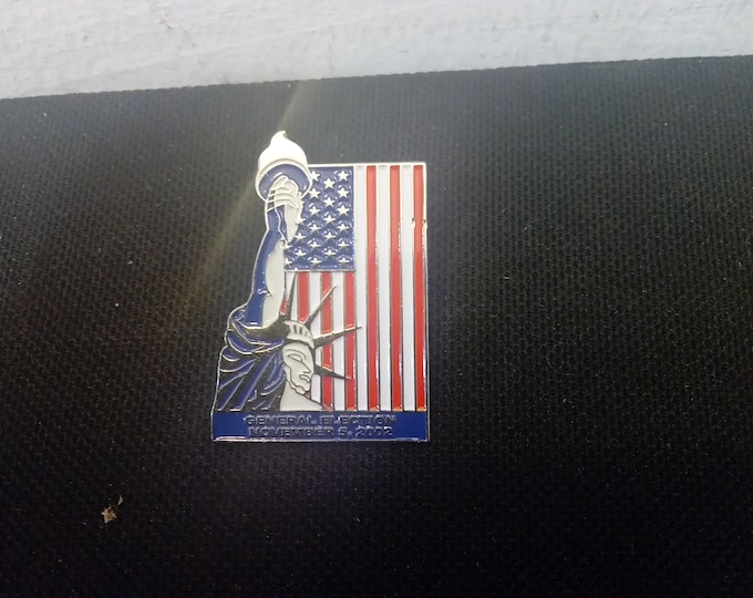 Vintage Lapel Pins or Hat Pins, American Flags, Statue of Liberty, Eagle with Flag, Flag with Ribbon, Bow Flag, and Star