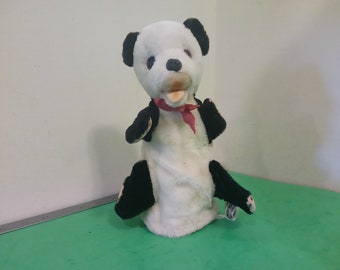 Vintage Hand Puppets, Panda by Woolikin Plush or Skunk by Golden Crown Enterprise, 1960's~