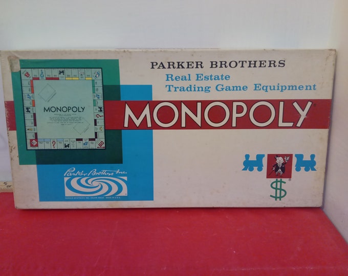 Vintage Board Game, Monopoly Game by Parker Brothers, 1961